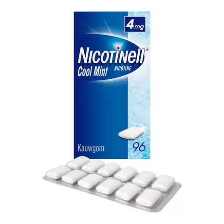Nicotinell Kauwgom Cool Mint 4 MG Stoppen met Roken 96 stuks