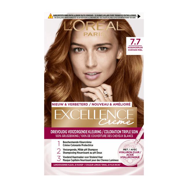 L'Oréal Paris Excellence Creme Permanente Haarverf 7.7 Honingbruin