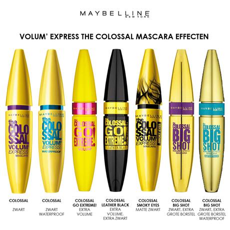 Maybelline New York Volum' Express Colossal Waterproof Mascara Glam Zwart