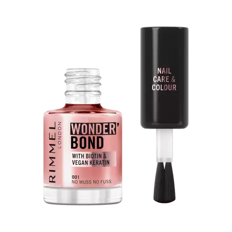 Rimmel London Wonder'Bond Care+Color Nagellak Roze 001 No Muss No Fuss
