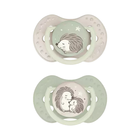 Difrax LOVI Dynamic Fopspeen 18M+ Night & Day Uni 2 stuks