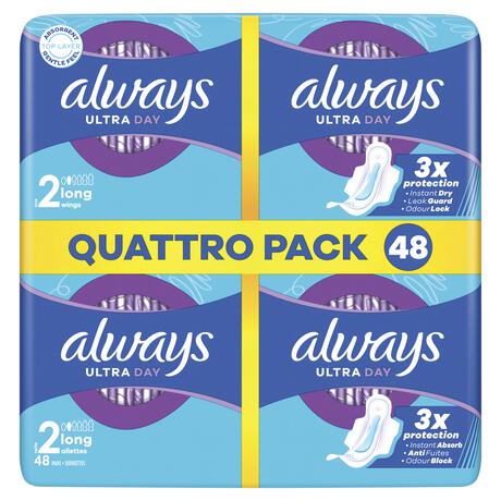 Always Maandverband Ultra Day Long Wings Quatro Pack 48 stuks