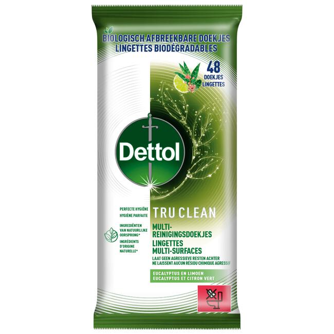 Dettol Tru Clean Eucalyptus & Lime Doekjes 48 stuks