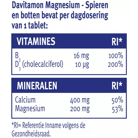 Davitamon Magnesium Calcium + Vitamine B3 D3 Tabletten 42 stuks