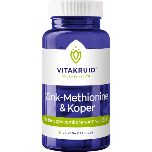 Vitakruid Zink Methionine & Koper Vegan Capsules 90 stuks
