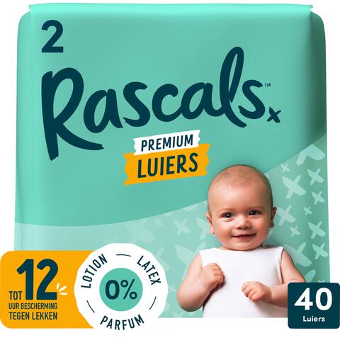 Rascals Premium Luiers Maat 2 4-8 KG 40 stuks