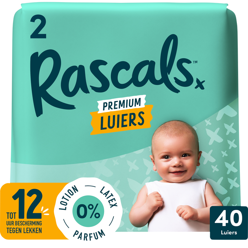 Rascals Premium Luiers Maat 2 4-8 KG 40 stuks