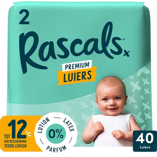 Rascals Premium Luiers Maat 2 4-8 KG 40 stuks