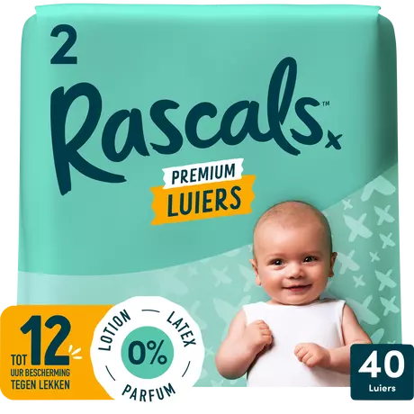 Rascals Premium Luiers Maat 2 4-8 KG 40 stuks