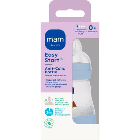 MAM Baby Easy Start Anti-Collic Babyfles Blue 160 ML