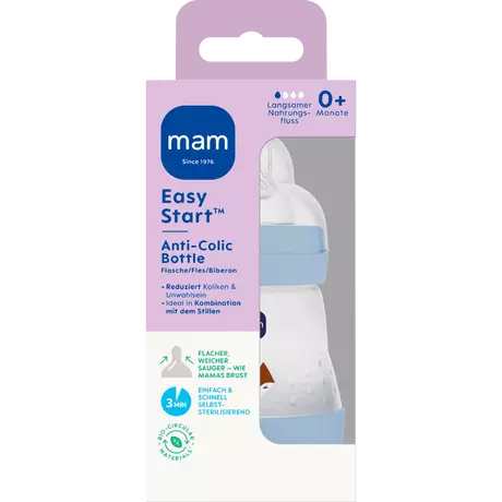 MAM Easy Start Anti-Colic Babyfles Blauw 160 ML