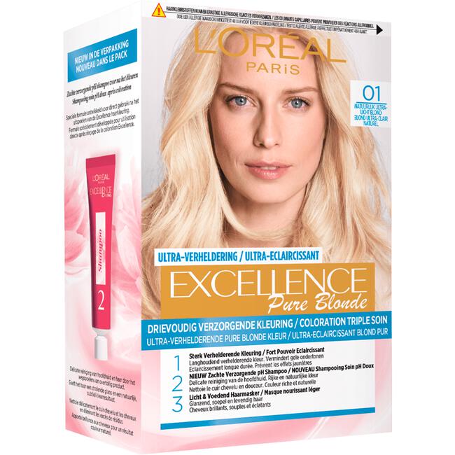 L'Oréal Paris Excellence Crème Verzorgende Crèmekleuring 01 Ultra Licht Natuurlijk Blond