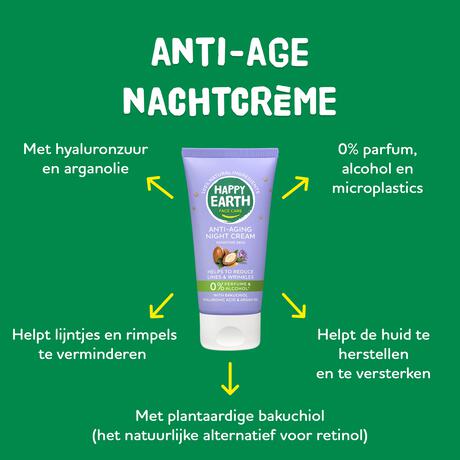 Happy Earth 100% Natuurlijke Face Care Anti-Age Night Cream 50 Ml