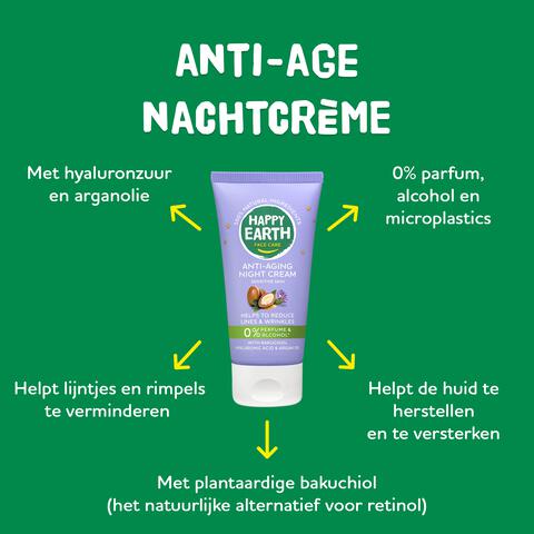 Happy Earth 100% Natuurlijke Face Care Anti-Age Night Cream 50 Ml