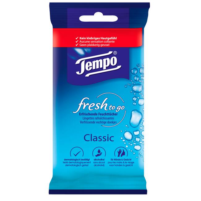 Tempo Fresh To Go Classic Vochtige Doekjes 10 stuks