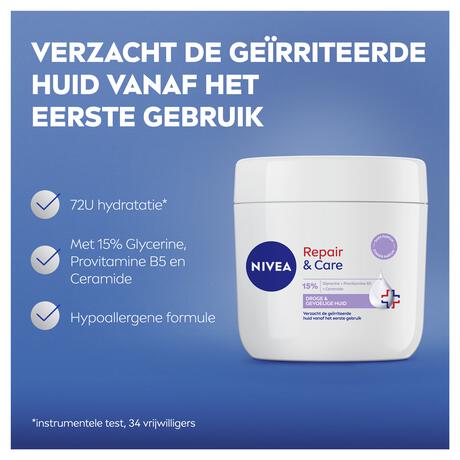 NIVEA Repair & Care Sensitive Intensief Hydraterende Bodycrème 400ml