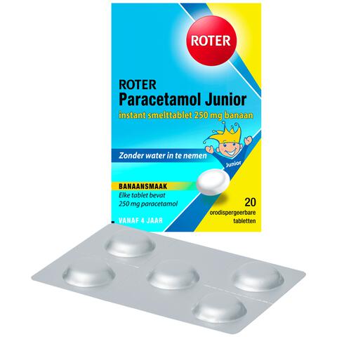 Roter Paracetamol smelttablet 250 mg Junior 20 tabletten