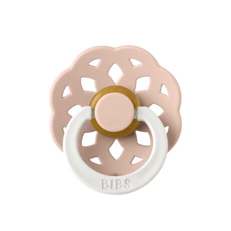 BIBS Boheme Glow In The Dark Fopspeen Rond Latex Maat 2 Blush/Vanilla 2 stuks