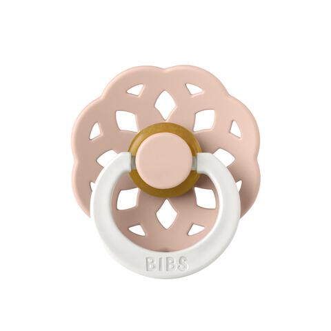 BIBS Boheme Glow In The Dark Fopspeen Rond Latex Maat 2 Blush/Vanilla 2 stuks