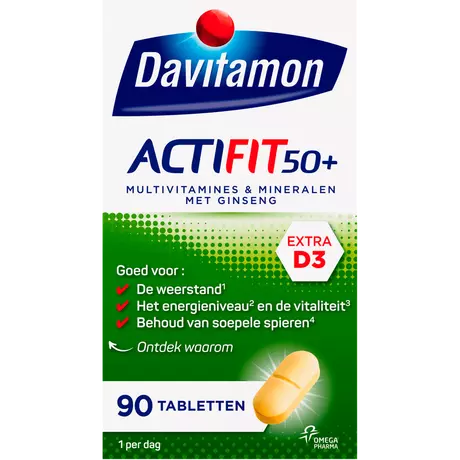 Davitamon Multivitamine Actifit 50+ Ginseng Tabeletten 90 stuks
