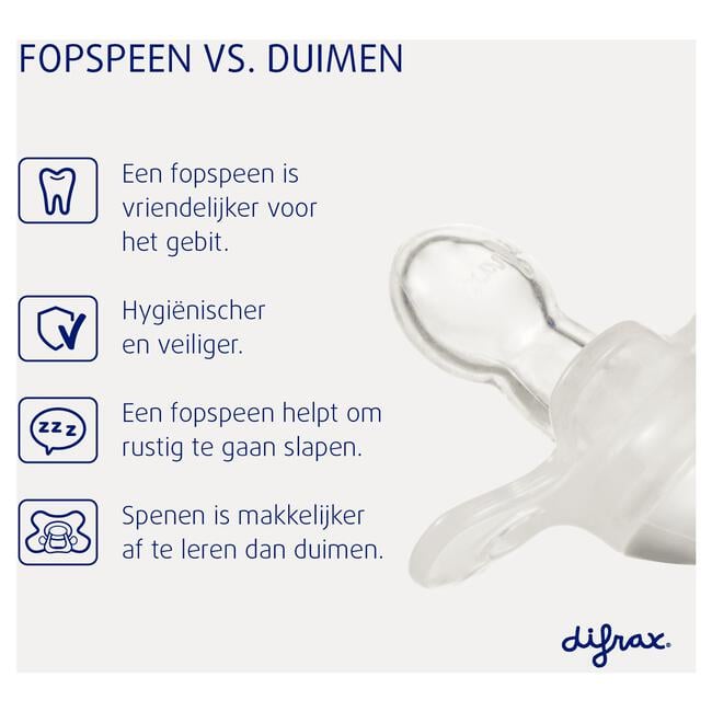 Difrax Fopspeen Naturel Blue Topaz 0-6 Maanden 