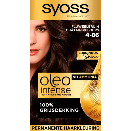 Syoss Oleo Intense Permanente Haarkleuring 4-86 Fluweelbruin/Châtain Velours 115 ML