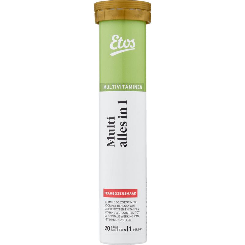 Etos Multi Vitamine Alles-in-1 Framboos Bruistabletten 20 stuks