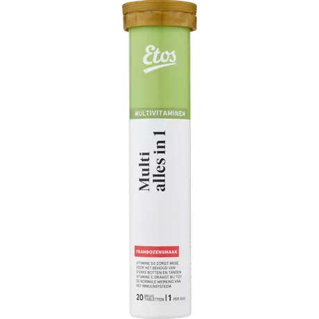 Etos Multi Vitamine Alles-in-1 Framboos Bruistabletten 20 stuks