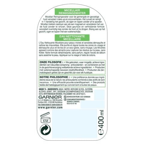 Garnier SkinActive Micellair Reinigingswater Vette Huid 400 ML