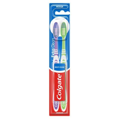 Colgate Extra Clean Tandenborstel 2 stuks