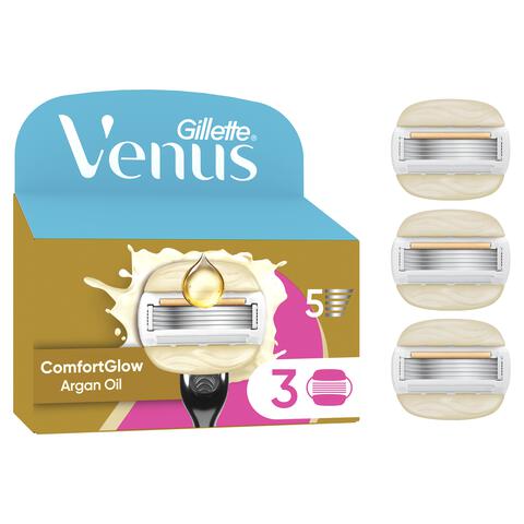 Gillette Venus Comfort Glow Argan Olie Navulmesjes 3 stuks