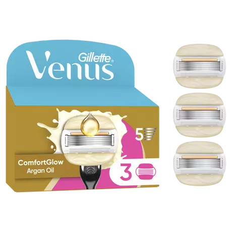 Gillette Venus Comfort Glow Argan Olie Navulmesjes 3 stuks