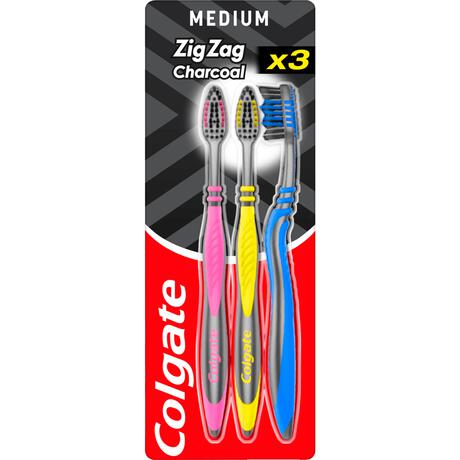 Colgate Charcoal Zigzag Tandenborstels - 3 stuks