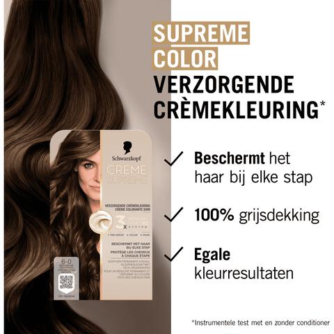 Schwarzkopf Creme Supreme Haarkleuring 6-0 Natuurlijk Lichtbruin