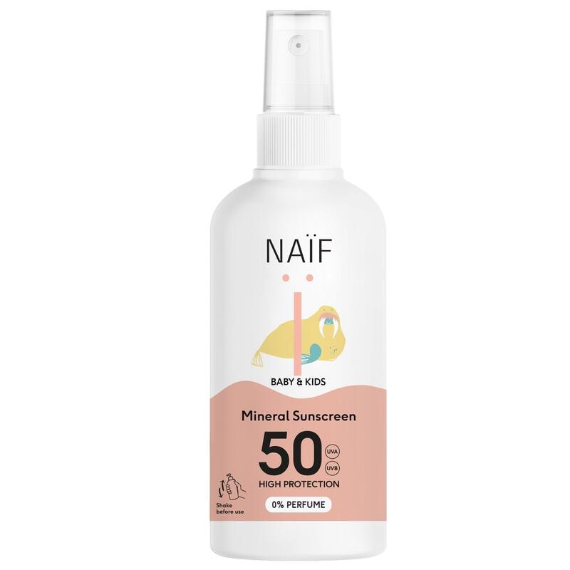 Naïf Baby & Kids Minerale Zonnebrandspray SPF 50 0% Parfum 100 ML