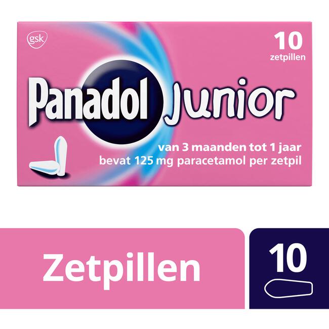 Panadol Junior Zetpillen 125 mg voor Kinderen van 3 maanden tot 1 jaar 10 stuks