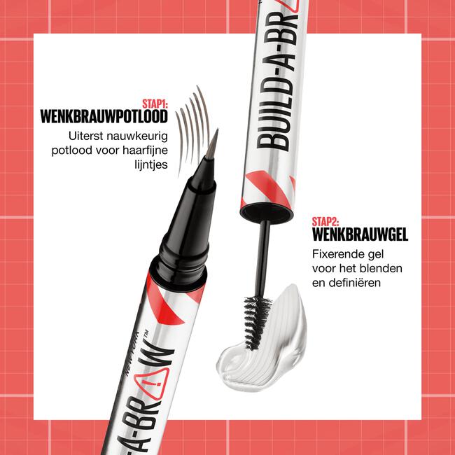 Maybelline New York BUILD A BROW Wenkbrauwpen/fixeergel 257 Medium Brown