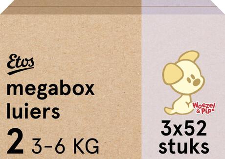 ETOS Woezel & Pip Luiers Mini Maat 2 Megabox 156 stuks