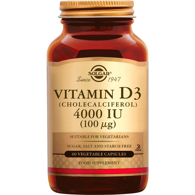 Solgar Vitamin D3 4000 IU 100 mcg 60 capsules 60 EA Etos