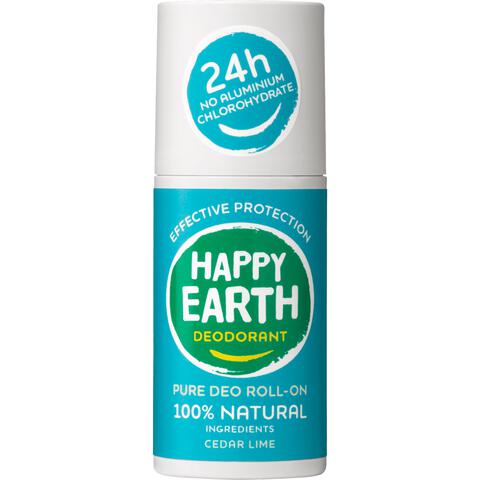 Happy Earth 100% Natuurlijke Cedar Lime Deodorant Roller 75 ML