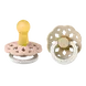 BIBS Boheme Glow In The Dark Fopspeen Rond Latex Maat 2 Blush/Vanilla 2 stuks