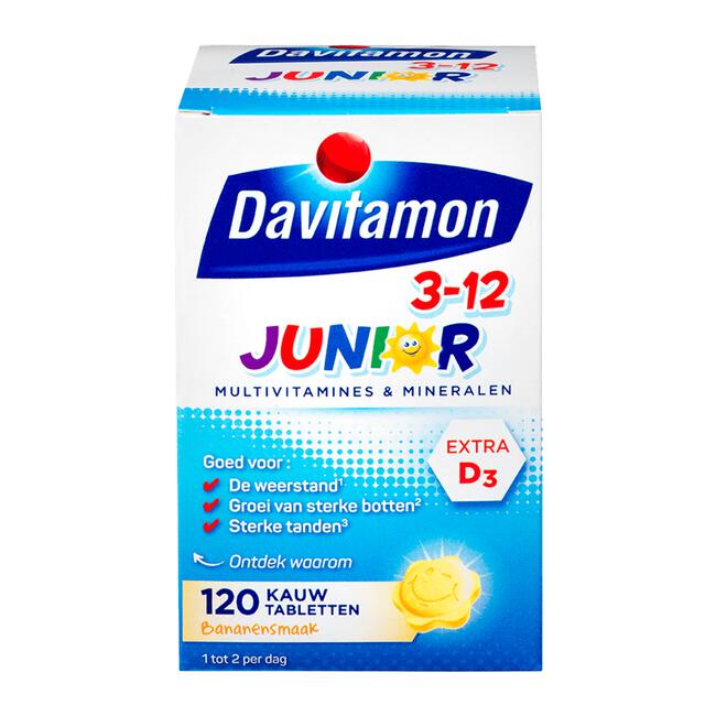 Davitamon Junior 3-12 Kauwtabletten Bananensmaak