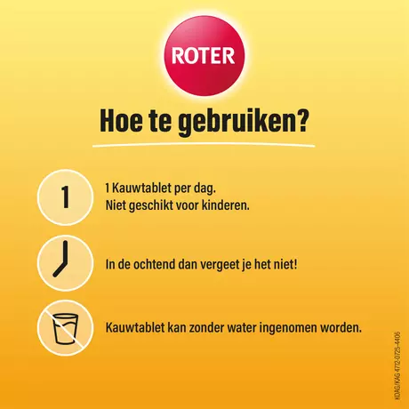 Roter Gebufferde Vitamine C 500 MG Suikervrij Kauwtabletten 24 stuks