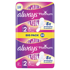 Always Platinum Maandverband Met Vleugels Long 20 Stuks