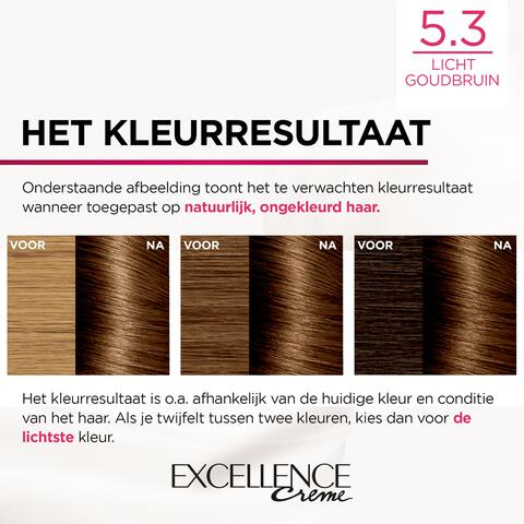 L'Oréal Paris Excellence Crème Verzorgende Crèmekleuring 5.3 Licht Goudbruin