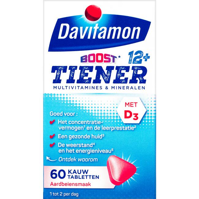 Davitamon Multi Boost 12+ Kauwvitamines Aardbei