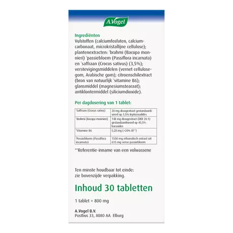 A.Vogel Perimenopauze Mentaal 30 Stuks