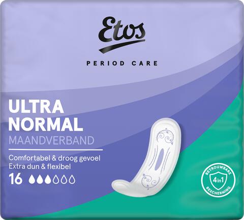 Etos Ultra Normal Maandverband 16 stuks
