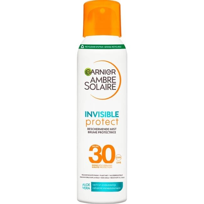 Garnier Ambre Solaire Invisible Protect Mist Zonnebrandspray SPF30 Transparante formule Waterresistent 150ML