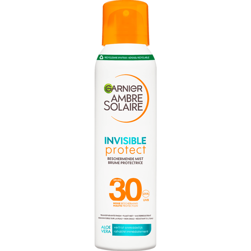 Garnier Ambre Solaire Invisible Protect Mist Zonnebrandspray SPF30 Transparante formule Waterresistent 150ML
